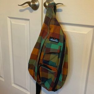 Kavu rope sling bag fall plaid colors